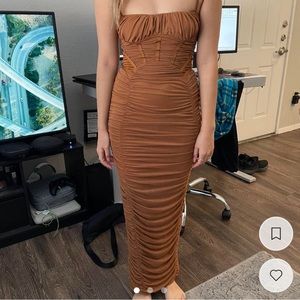 Bodycon brown dress